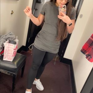 Grey Side Tie Dress